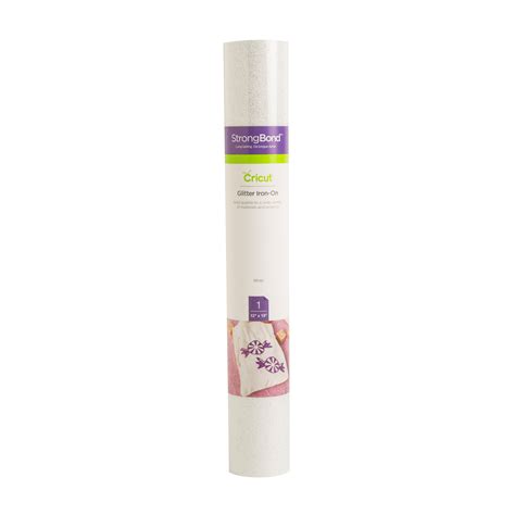 Cricut Glitter Iron-On 30x48cm (White); 1 roll 12 in. x 19 in. Glitter Iron-on; Ideal for T-shirts, team or club wear, bags, aprons, home decor, and more!; Use with all Cricut® cutting machines